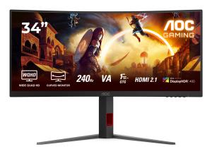 Curved Monitor - CU34G4Z - 34in - 3440x1440 (WQHD) - 0.3ms FastVA 240Hz HDR400