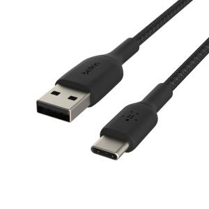 USB-a To USB-c Cable Braided 0.15m Black