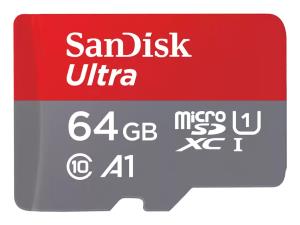 SanDisk Ultra micro SDXC 64GB plus SD Adapter 140MB/s A1 Class 10 UHS-I - 2pk
