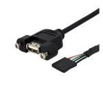USB 2.0 Panel Mount A To Motherboard Header Cable - F/f 30cm