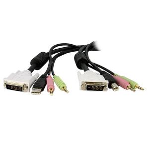Cable For KVM DVI-d W/ Audio & Microphone USB Dual Link 4-in-1 4.5m