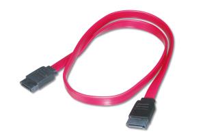 SATA connection cable, L-type F/F, 0.5m straight, SATA II/III, red