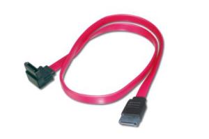 SATA connection cable, L-type F/F, 50cm 90 l-angled - straight, SATA II/III red