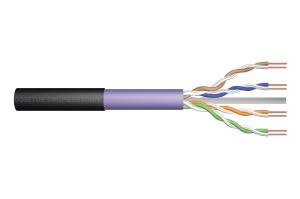 burial installation cable - CAT6 - U/UTP - AWG 23/1 - 500m - Purple