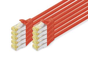 Patch cable - CAT6a - S/FTP - Snagless -  2m - red - 10pk