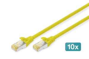 Patch cable - CAT6a - S/FTP - Snagless -  3m - yellow - 10pk