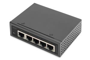 Industrial 5-Port Gigabit PoE Extender 1-Port 802.3bt PoE to 4-port 802.3af/at