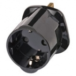 Brennenstuhl Travel Adapter earthed/GB power plug adapter Type G (UK) Type F Black