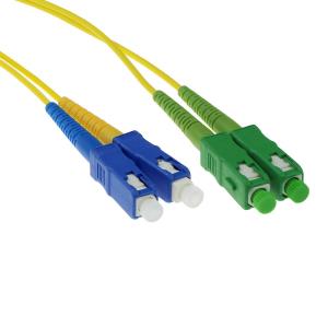 Sc/apc8 - Sc/pc 9/125mos1 Duplex Fiber Optic Patch Cable 1m