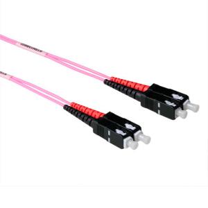 Sc-sc 50/125m Om4 Duplex Fiber Optic Patchcable Pink 30m