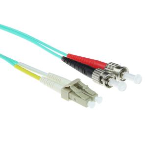 Fiber Optic Patch Cable Lc-sc 50/125m Om3 Duplex Aqua 1m