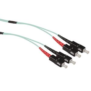 Fiber Optic Patch Cable Sc-sc 50/125m Om3 Duplex Ruggedized 10m Aqua