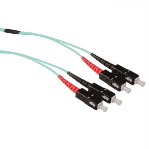 Fiber Optic Patch Cable Sc-sc 50/125m Om3 Duplex Ruggedized 20m Aqua