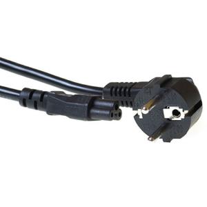 Powercord Mains Connector CEE 7/7 Male (angled) - C5 Black 50cm