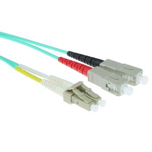 Fiber Patch Cable - LC/SC - 50/125 OM3 Duplex - 12m - Aqua