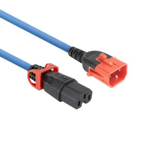 Power Cord C14 IEC Lock+ Dual Locking - C15 IEC Lock+ Blue 3m PC3878